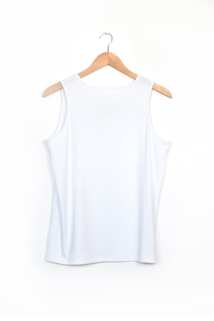 White Women's Buttoned Tank Top