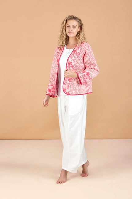 Cherry Blossom Reversible Quilted Cotton Jacket