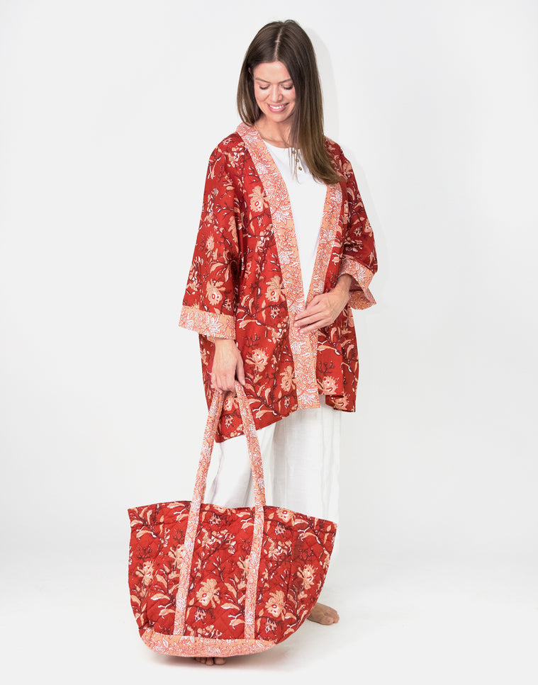 Ladies Cotton Tote Bag - Red Rubra
