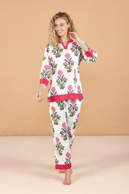 Rosette Bloom Women's Floral Cotton Pyjamas
