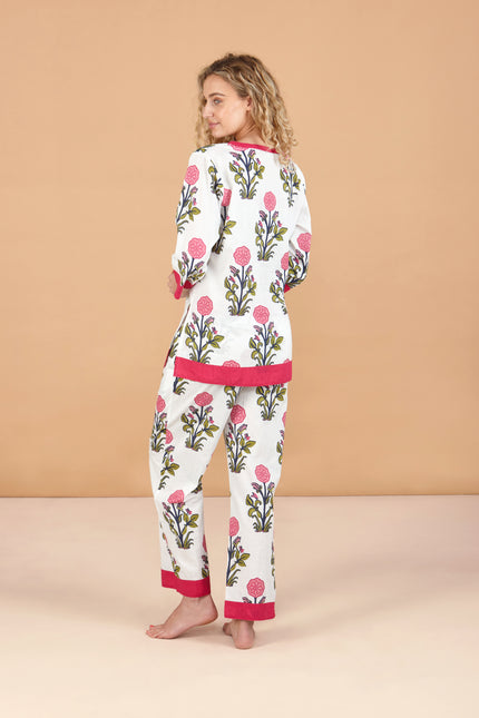 Rosette Bloom Women's Floral Cotton Pyjamas