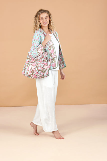 Wild Rose Reversible Quilted Cotton Jacket