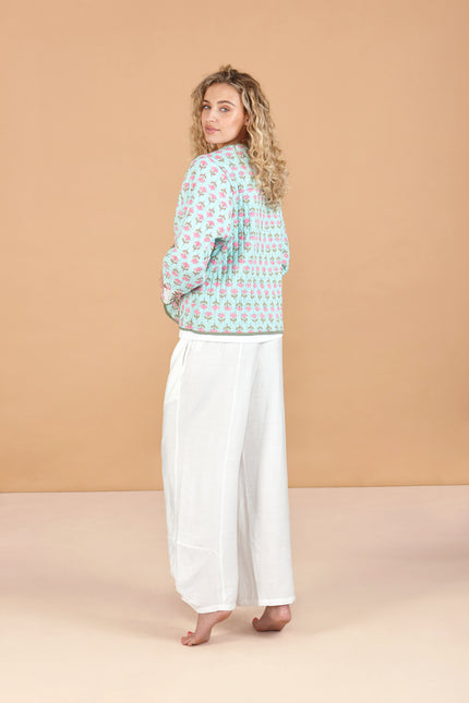 Wild Rose Reversible Quilted Cotton Jacket