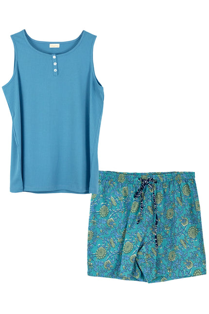 Waterlily Women's Cotton Pyjama Shorts Set