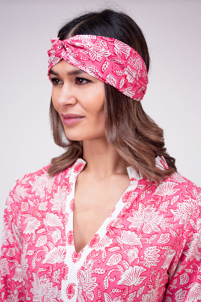 Floral Cotton Hair Scarf - Peony Paisley