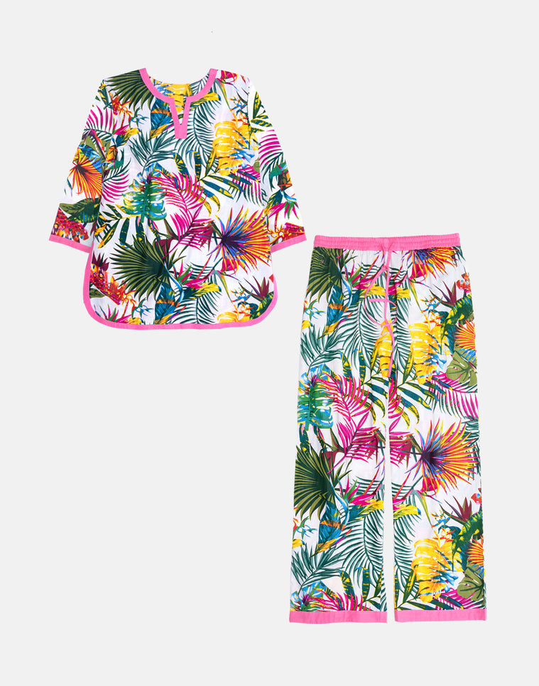Ladies Floral Cotton Pyjama Set - Bora Bora
