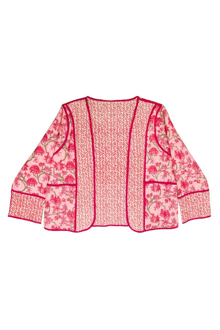 Cherry Blossom Reversible Quilted Cotton Jacket