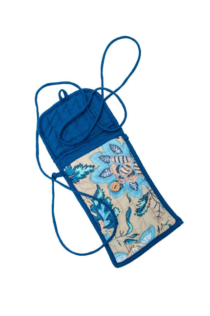 Indigo Lotus Crossbody Phone Bag