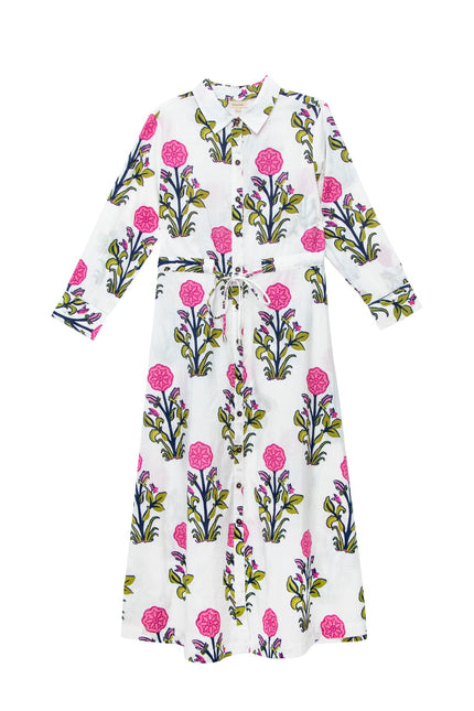 Rosette Bloom Cotton Dress