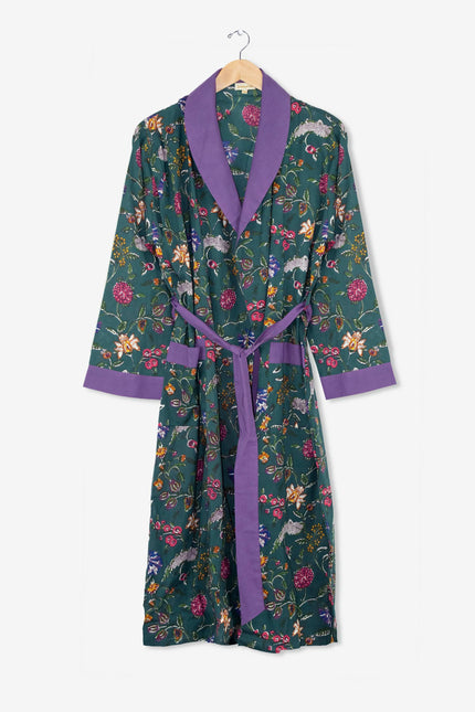 Lavender Fields Women's Floral Cotton Robe