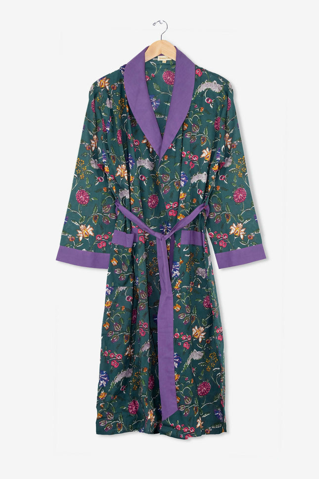 Lavender Fields Women's Floral Cotton Robe
