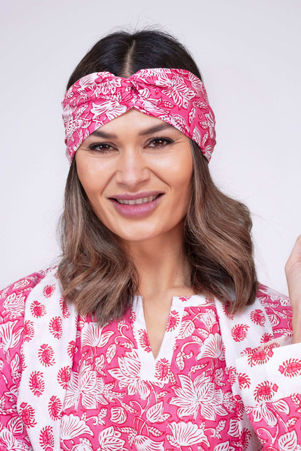 Peony Paisley Floral Cotton Hair Scarf