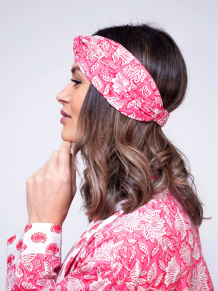 Peony Paisley Floral Cotton Hair Scarf
