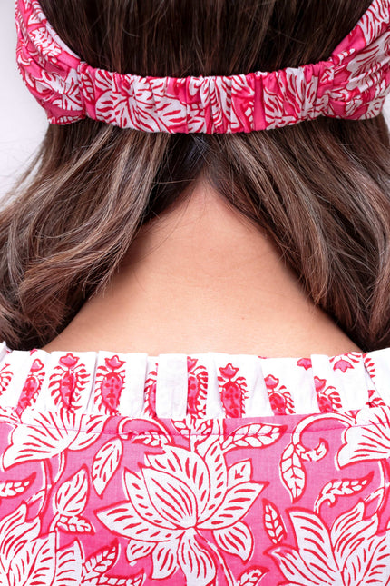 Peony Paisley Floral Cotton Hair Scarf