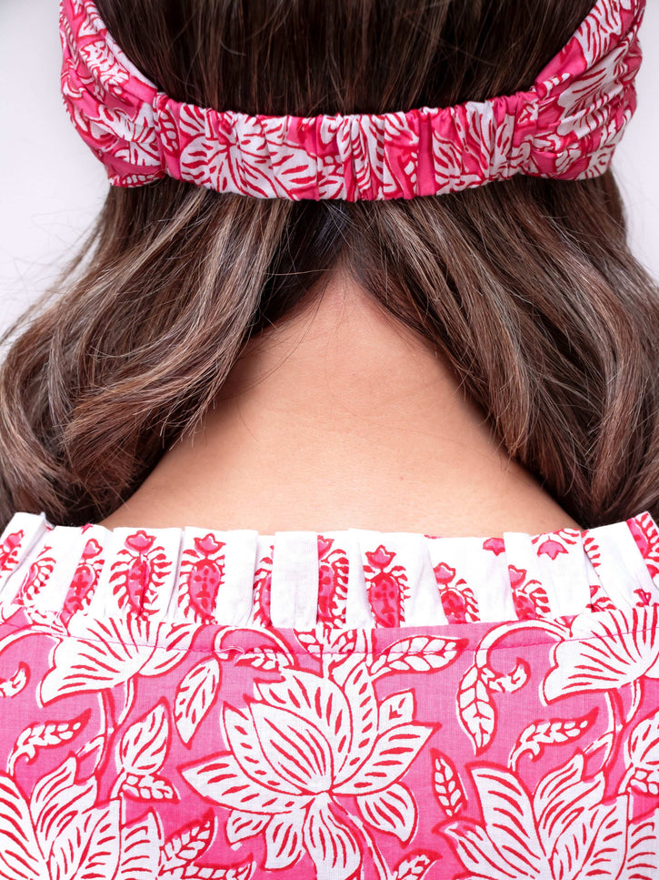 Peony Paisley Floral Cotton Hair Scarf