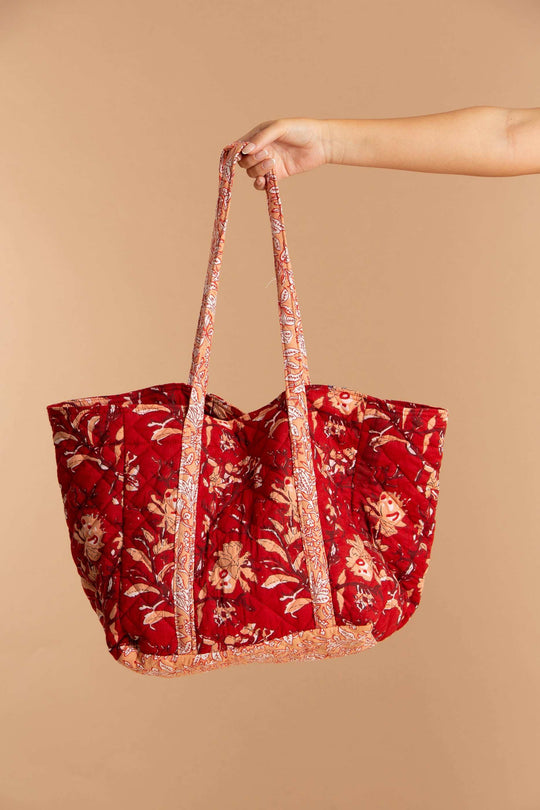 Red Rubra Cotton Tote Bag