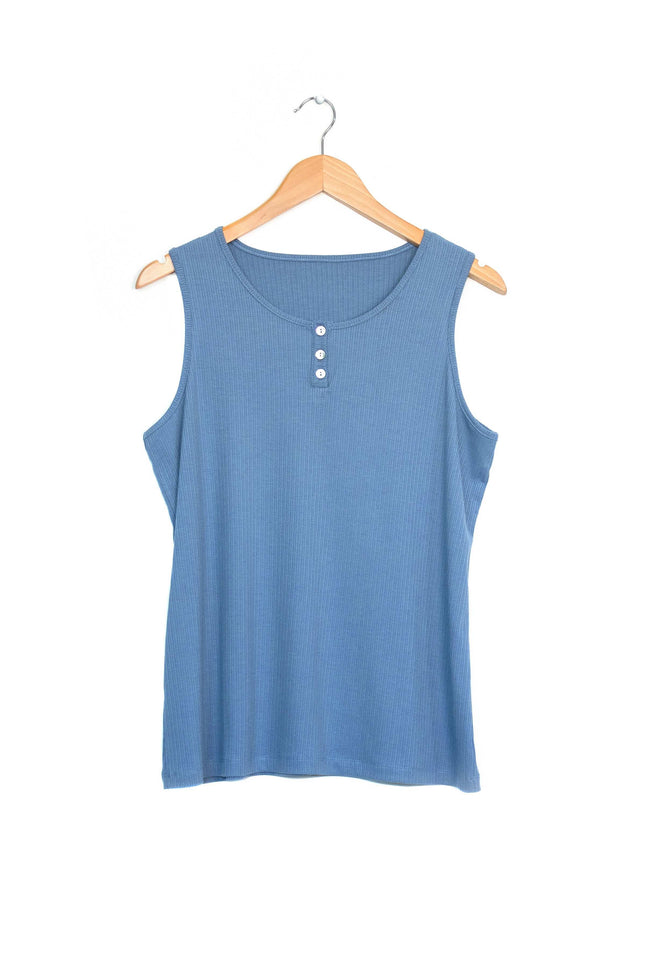 Teal Women's Buttoned Tank Top