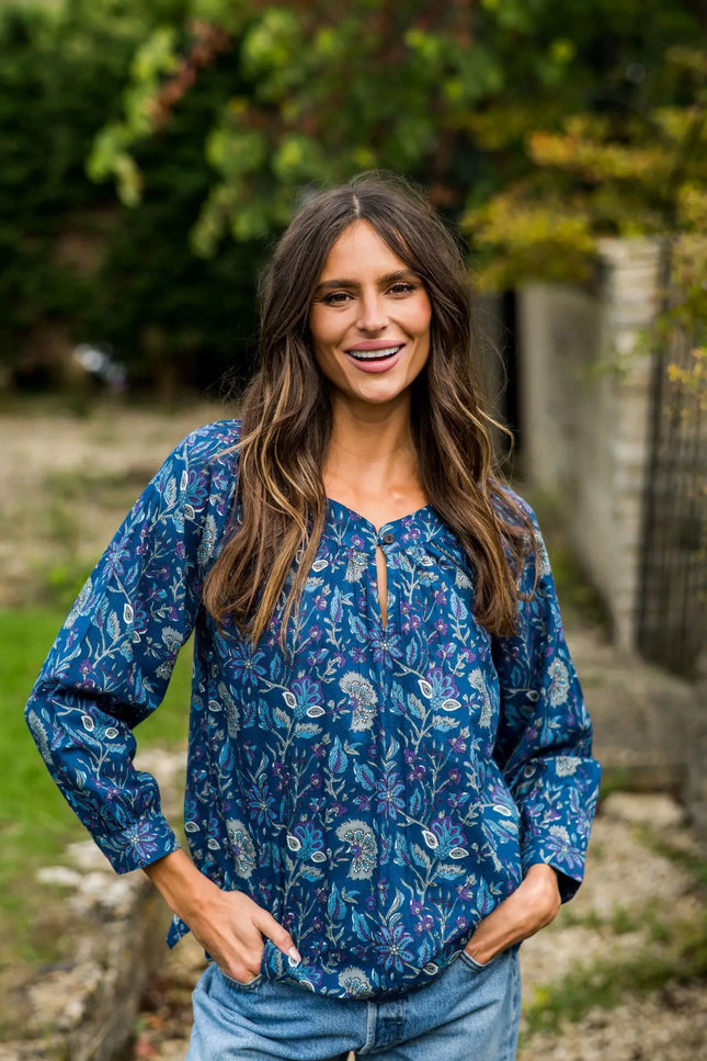 Blue Lagoon Women's Cotton Smock Top