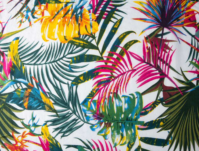 Bora Bora multicoloured tropical palm print fabric
