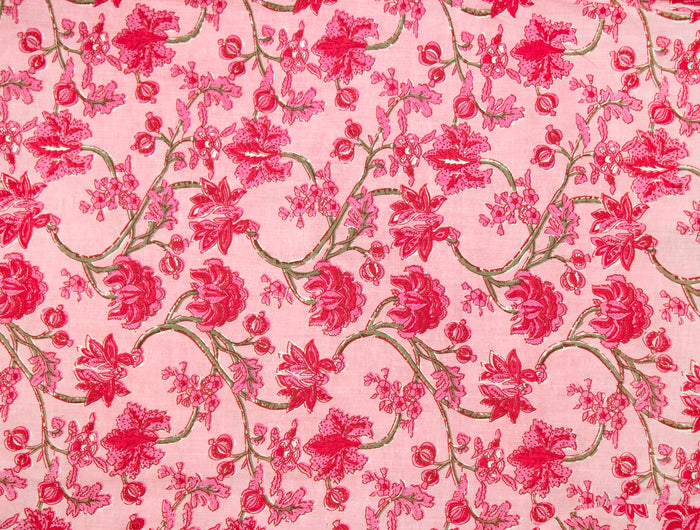 Cherry Blossom pink and fuchsia floral paisley print.