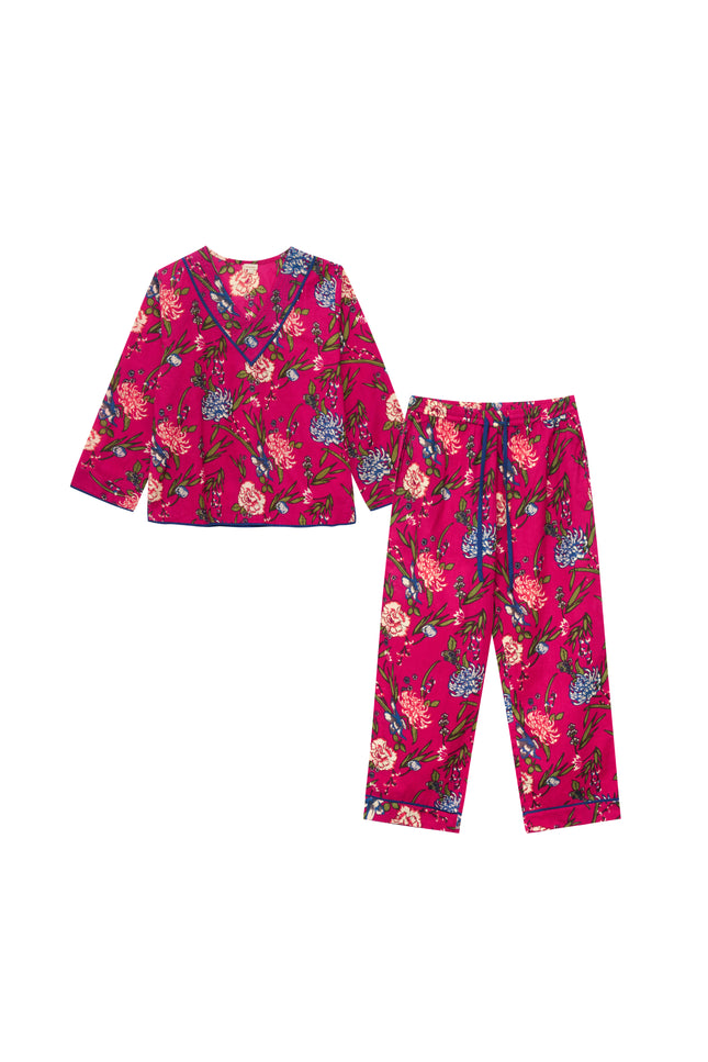 Fuchsia Women's Floral Cotton Pyjamas