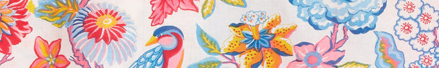 Goa Carnival multicoloured bird and floral printed fabric