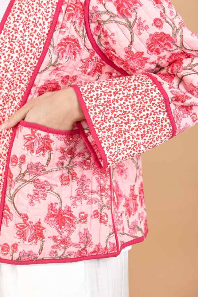 Cherry Blossom Reversible Quilted Cotton Jacket