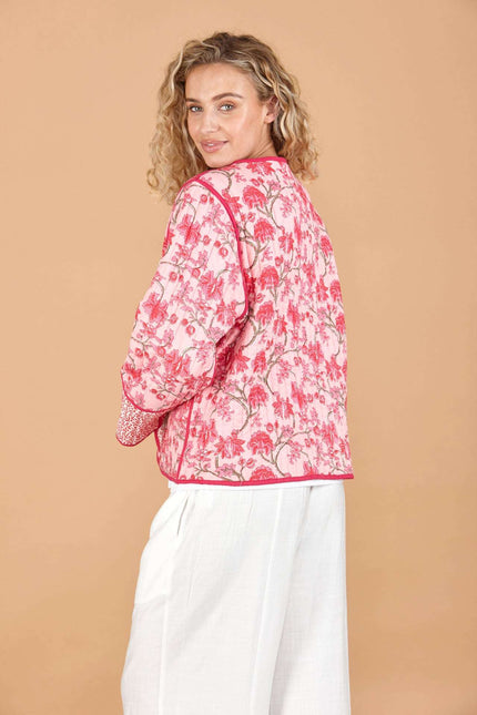 Cherry Blossom Reversible Quilted Cotton Jacket