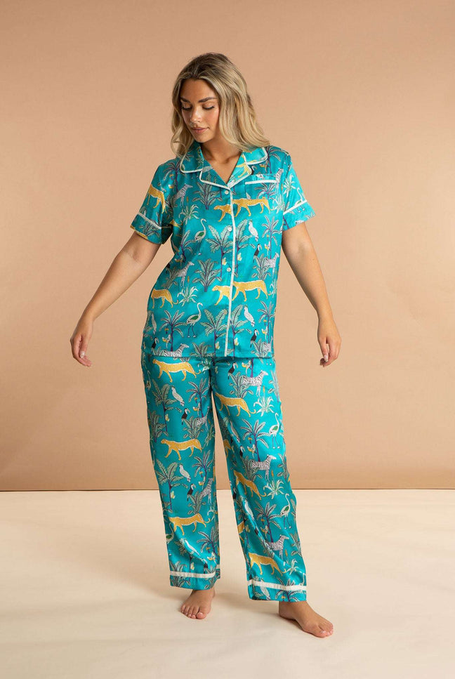 Lomami Leopard Women's Satin Pyjamas