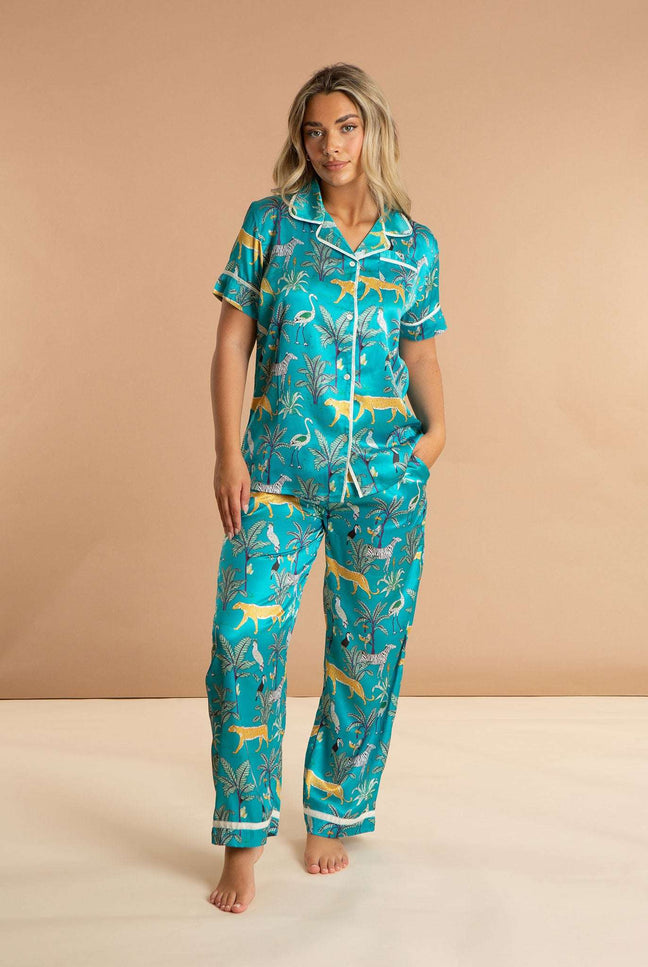 Lomami Leopard Women's Satin Pyjamas