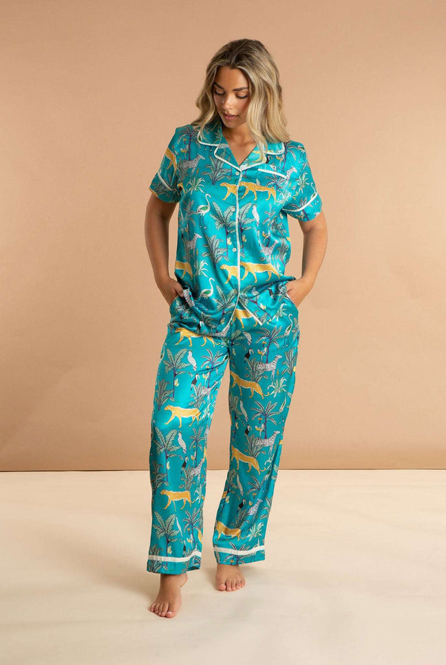Lomami Leopard Women's Satin Pyjamas