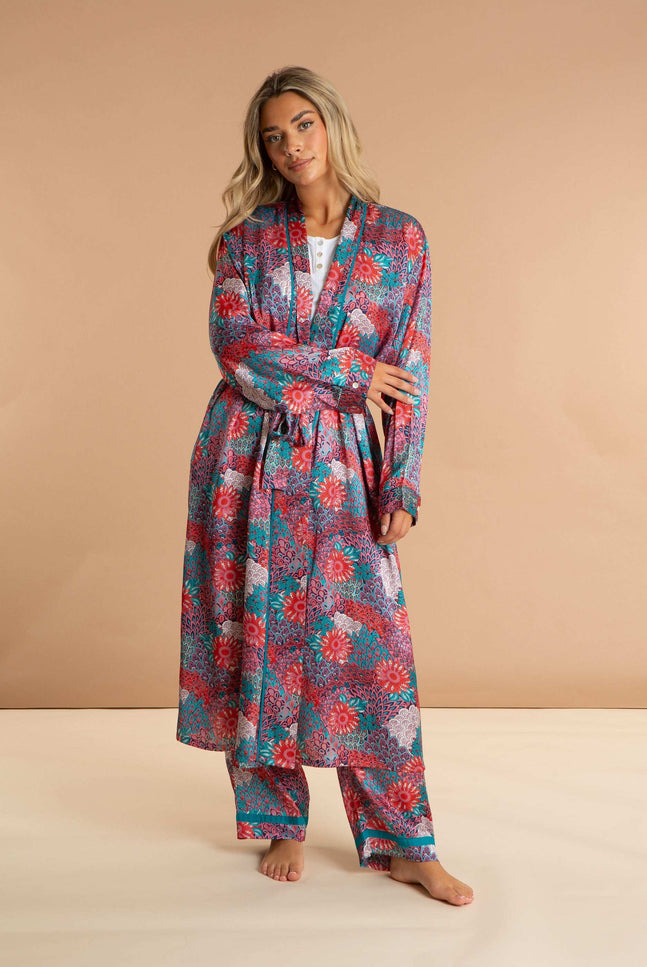 Peacock Women's Satin Robe