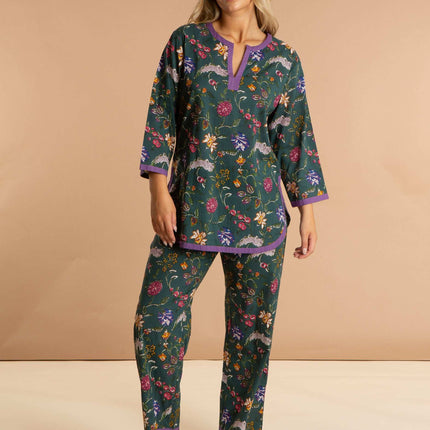 Lavender Fields Women's Floral Cotton Pyjamas
