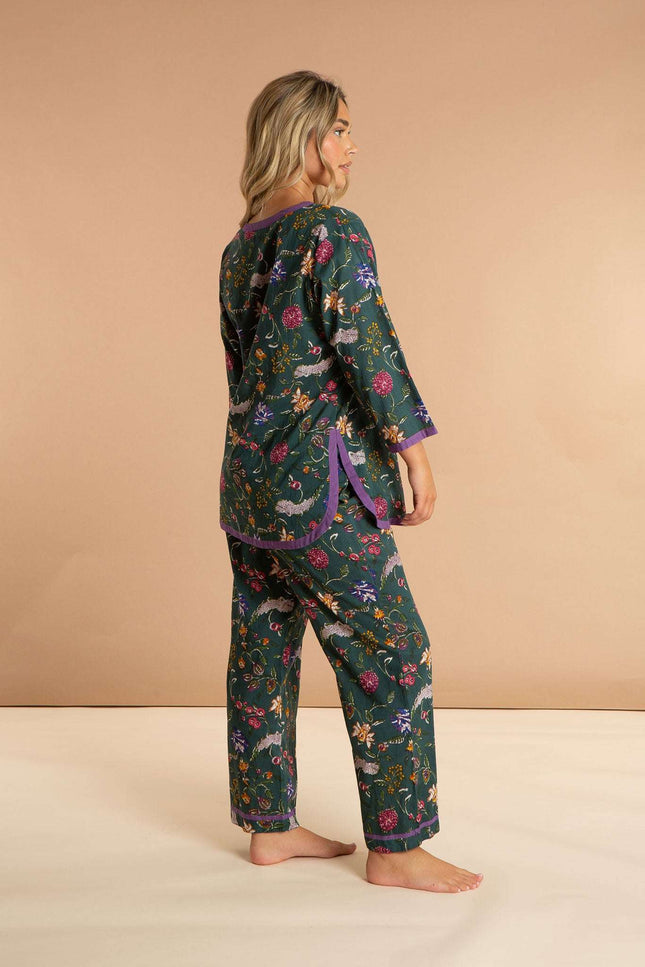 Lavender Fields Women's Floral Cotton Pyjamas