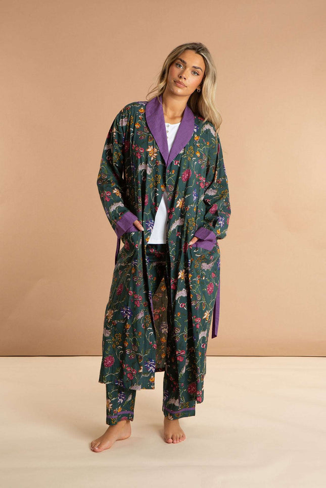 Lavender Fields Women's Floral Cotton Robe