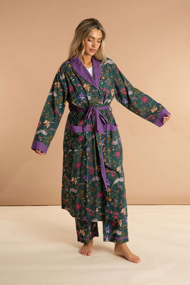 Lavender Fields Women's Floral Cotton Robe
