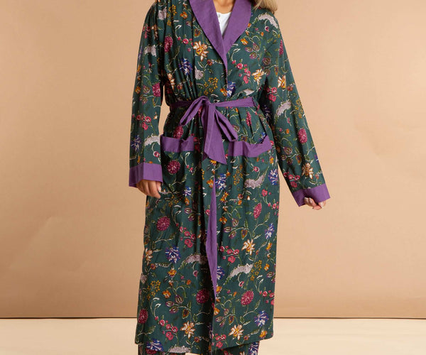 strapless open back dress Lavender Fields Women's Luxury Cotton Robe Inara Loungewear – inara
