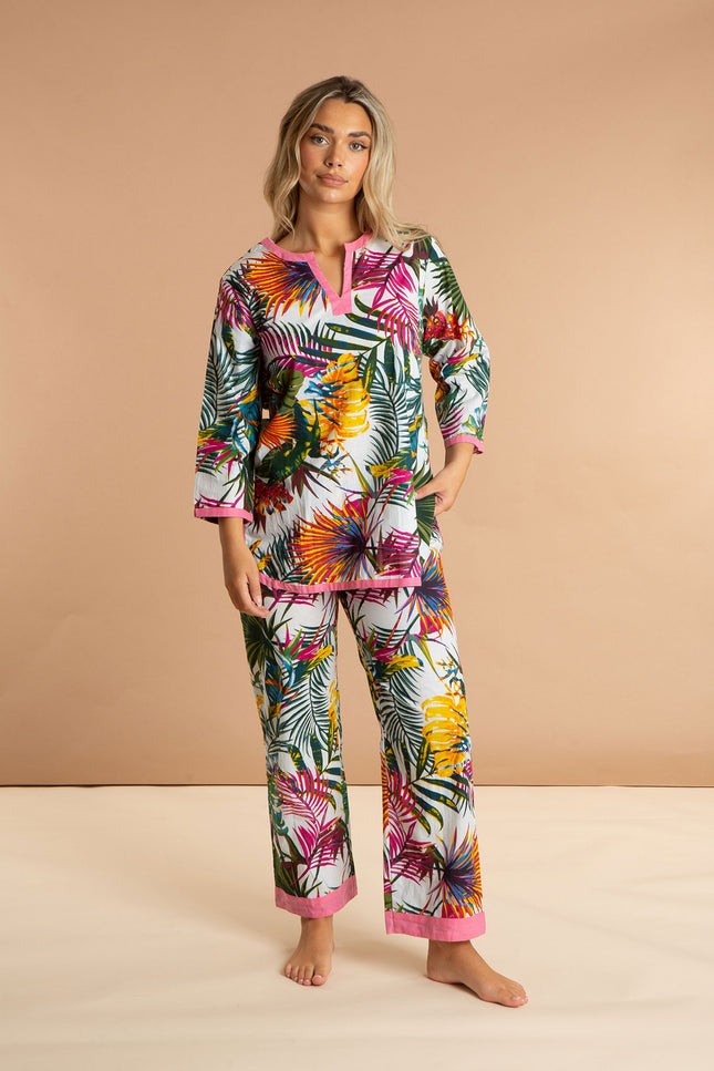 Ladies Floral Cotton Pyjama Set - Bora Bora