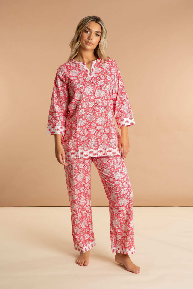Peony Paisley Women's Floral Cotton Pyjamas