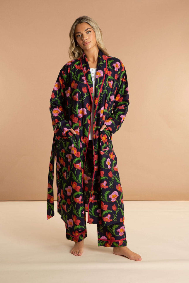 Midnight Sweetpea Women's Cotton Robe
