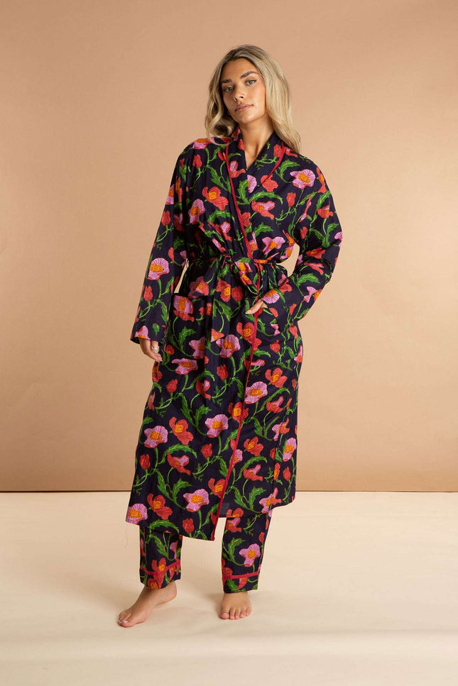 Midnight Sweetpea Women's Cotton Robe