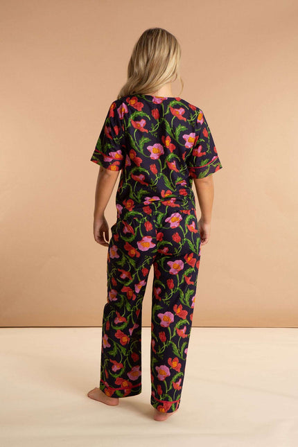 Midnight Sweetpea Women's Floral Cotton Pyjamas