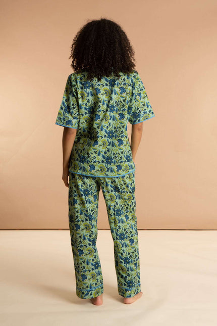 Lime Patchouli Women's  Floral Cotton Pyjamas
