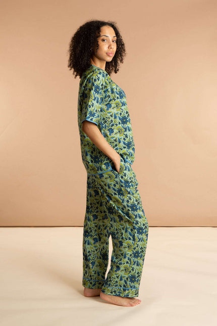 Lime Patchouli Women's  Floral Cotton Pyjamas
