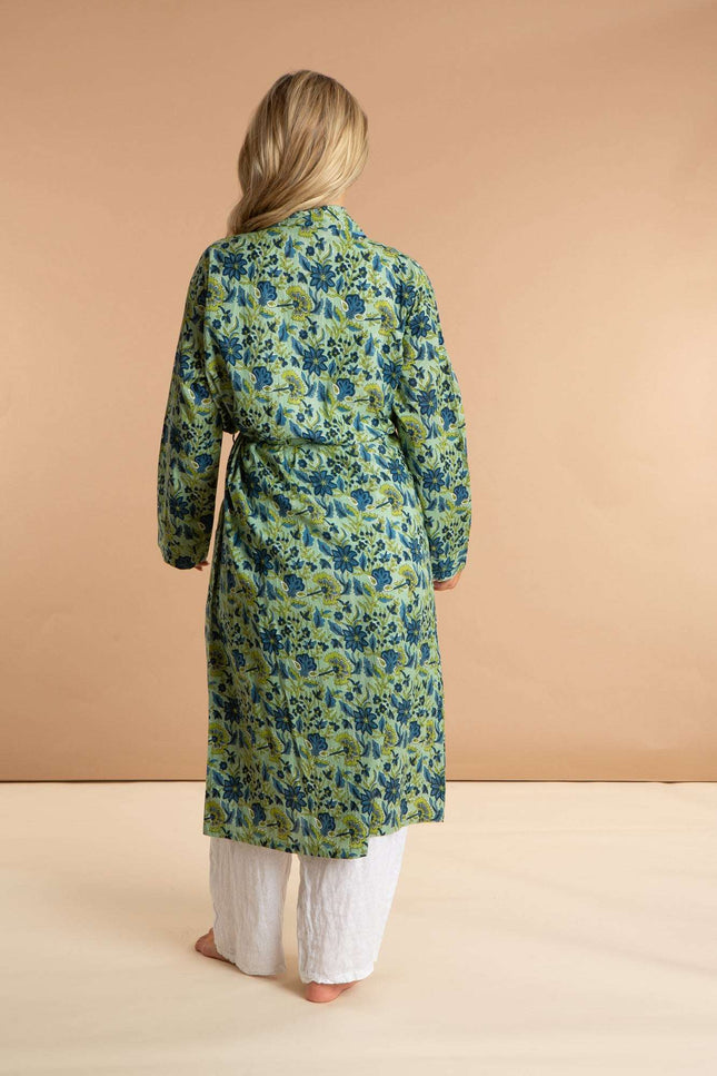 Lime Patchouli Women's Floral Cotton Robe