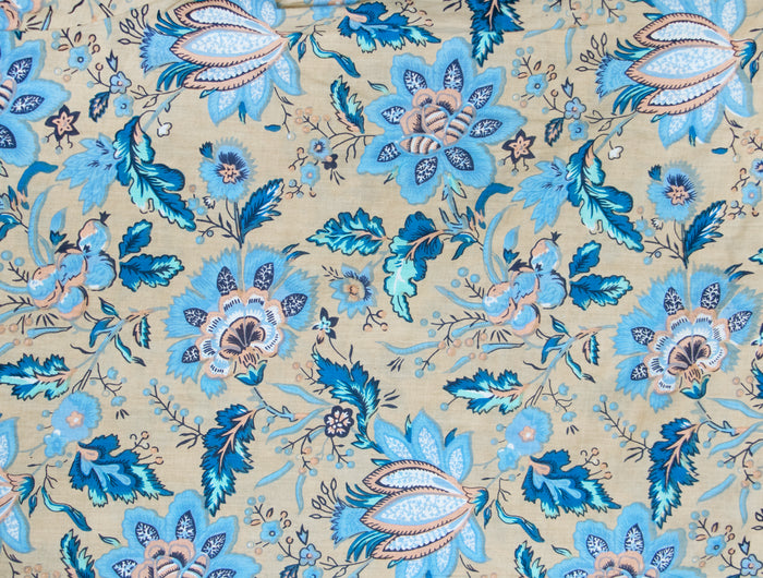 Indigo Lotus cornflower blue and beige paisley print