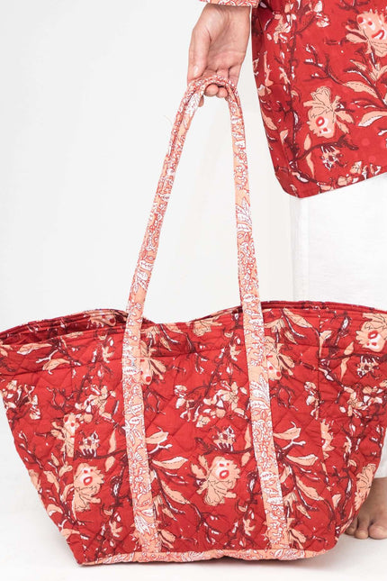 Red Rubra Cotton Tote Bag