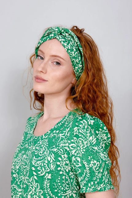 Jaipur Green Cotton Hair Scarf