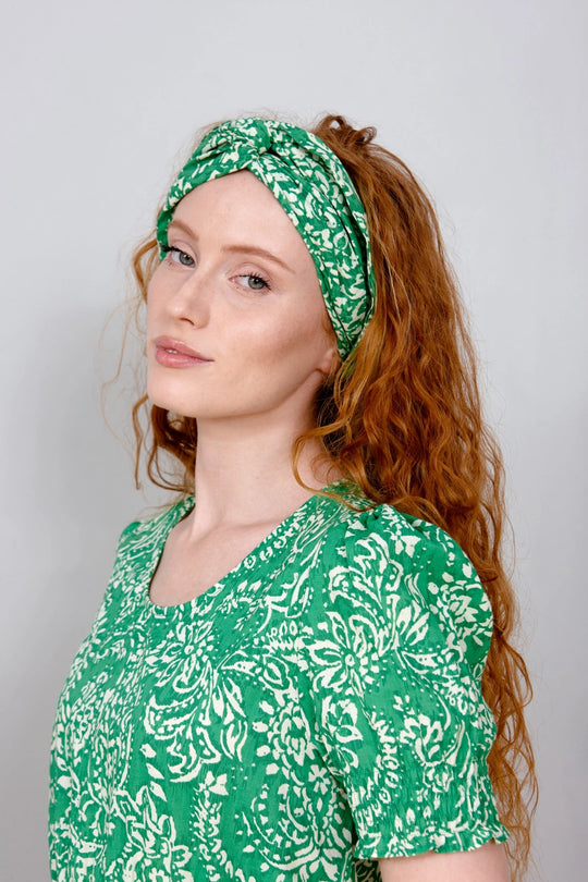 Jaipur Green Cotton Hair Scarf