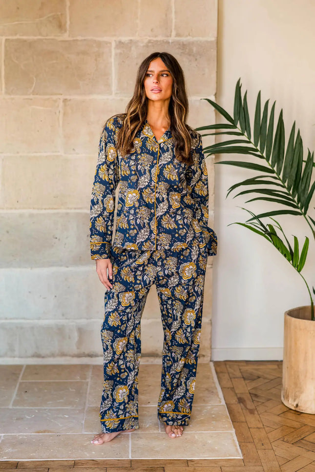 Midnight Marigold Women's Cotton Pyjamas